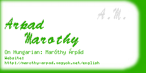 arpad marothy business card